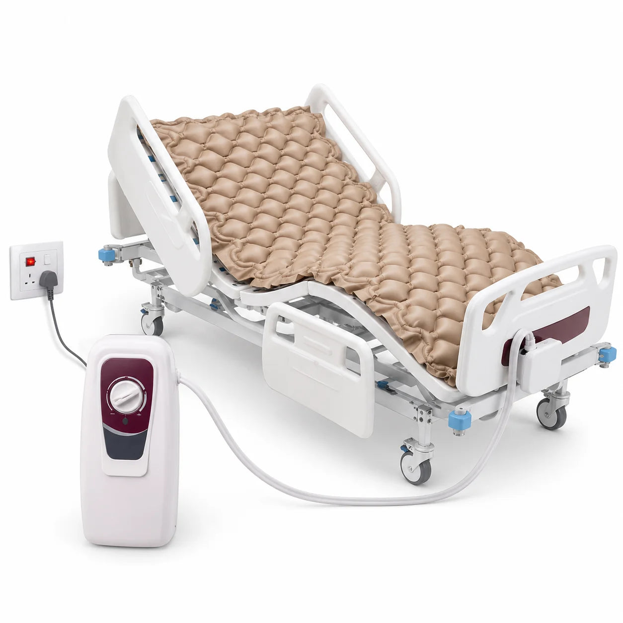 Anti-Bedsore Air Mattress for Patients with Adjustable Pump – Alternating Pressure Anti-Decubitus Bubble Mattress for Bedridden & Home Care