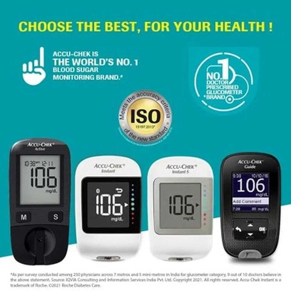 Accu-Chek Instant S Glucometer with 10 Test Strips – Blood Sugar Monitor