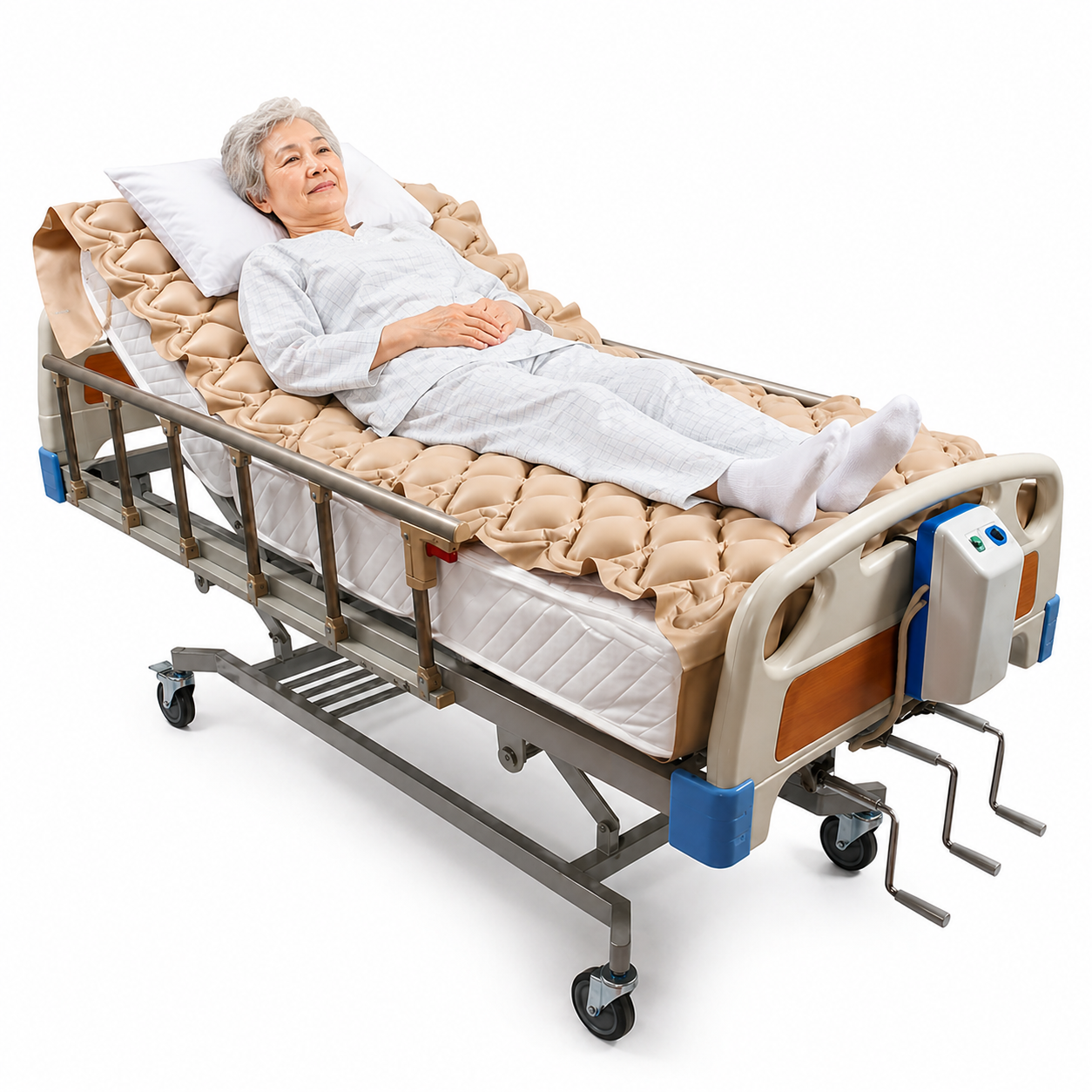 Anti-Bedsore Air Mattress for Patients with Adjustable Pump – Alternating Pressure Anti-Decubitus Bubble Mattress for Bedridden & Home Care